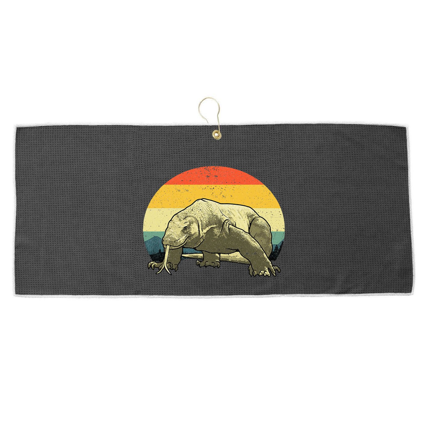 Cute Komodo Dragon Vintage Komodo Dragon Large Microfiber Waffle Golf Towel