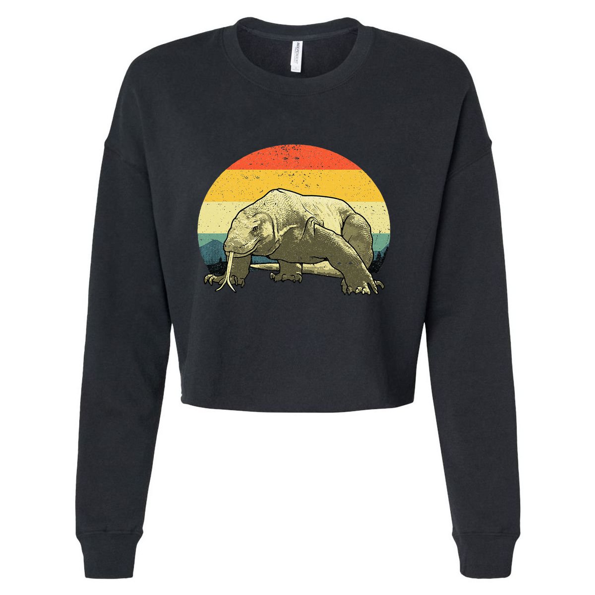 Cute Komodo Dragon Vintage Komodo Dragon Cropped Pullover Crew