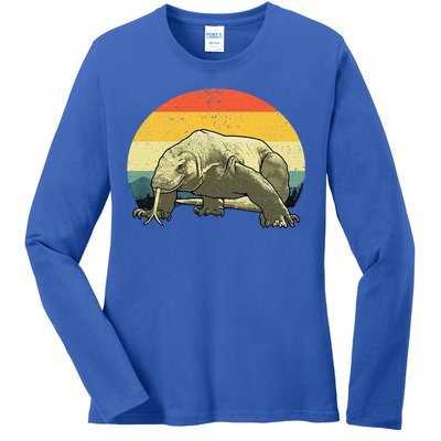 Cute Komodo Dragon Vintage Komodo Dragon Ladies Long Sleeve Shirt