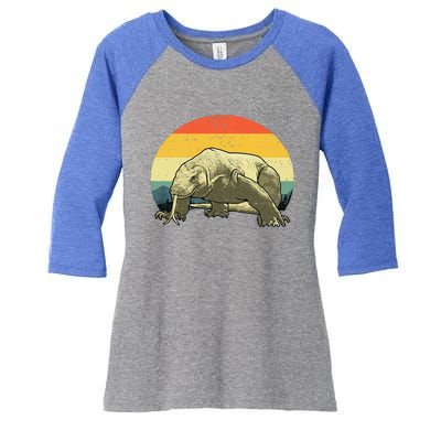 Cute Komodo Dragon Vintage Komodo Dragon Women's Tri-Blend 3/4-Sleeve Raglan Shirt