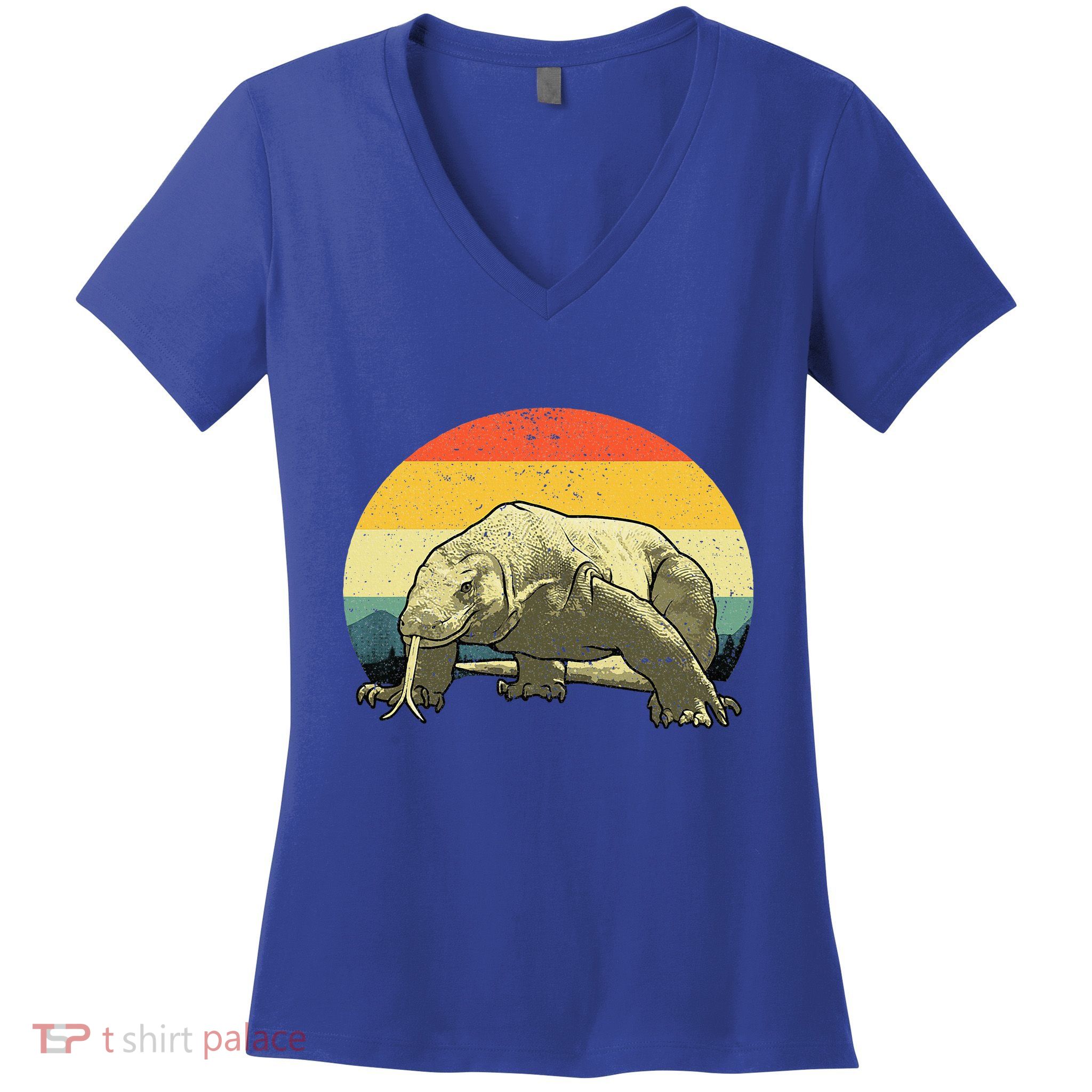 Cute Komodo Dragon Vintage Komodo Dragon Women's V-Neck T-Shirt