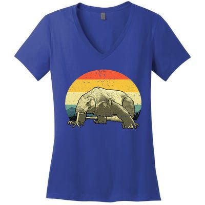 Cute Komodo Dragon Vintage Komodo Dragon Women's V-Neck T-Shirt