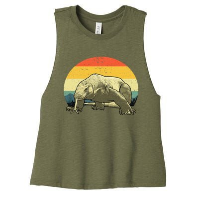 Cute Komodo Dragon Vintage Komodo Dragon Women's Racerback Cropped Tank