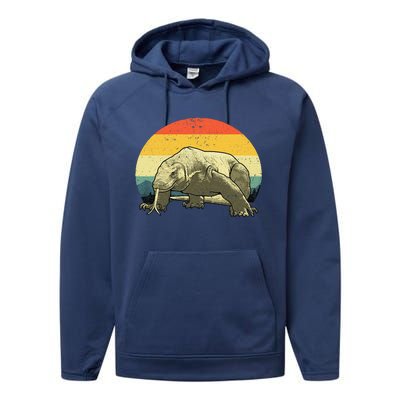 Cute Komodo Dragon Vintage Komodo Dragon Performance Fleece Hoodie