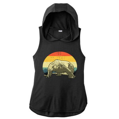 Cute Komodo Dragon Vintage Komodo Dragon Ladies PosiCharge Tri-Blend Wicking Draft Hoodie Tank