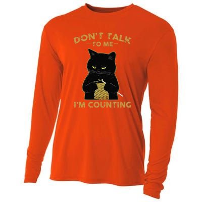 Cat Knits Don't Talk To Me I'm Counting Knitting Cooling Performance Long Sleeve Crew