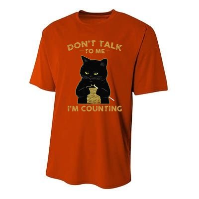 Cat Knits Don't Talk To Me I'm Counting Knitting Performance Sprint T-Shirt