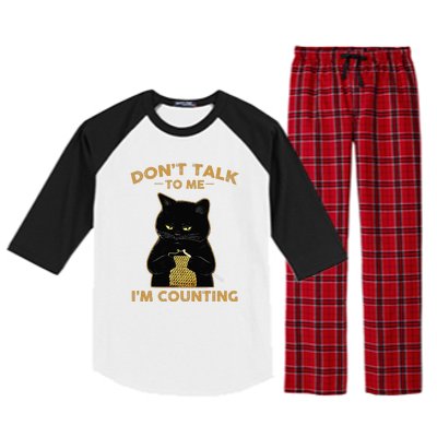 Cat Knits Don't Talk To Me I'm Counting Knitting Raglan Sleeve Pajama Set