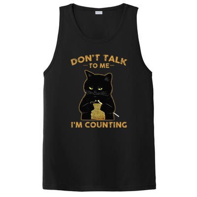 Cat Knits Don't Talk To Me I'm Counting Knitting PosiCharge Competitor Tank