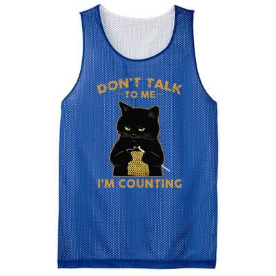 Cat Knits Don't Talk To Me I'm Counting Knitting Mesh Reversible Basketball Jersey Tank