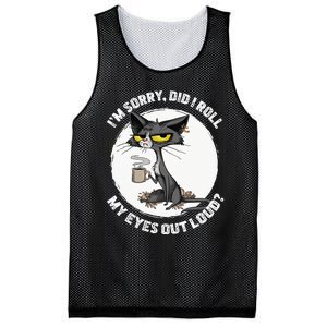 Cat Kitten Did I Roll My Eyes Out Loud Funny Sarcastic Mesh Reversible Basketball Jersey Tank