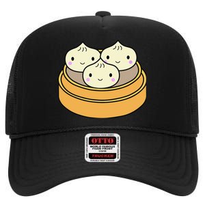 Cute Kawaii Dim Sum Dumplings Pork Bun Gift Idea For Foodie High Crown Mesh Back Trucker Hat