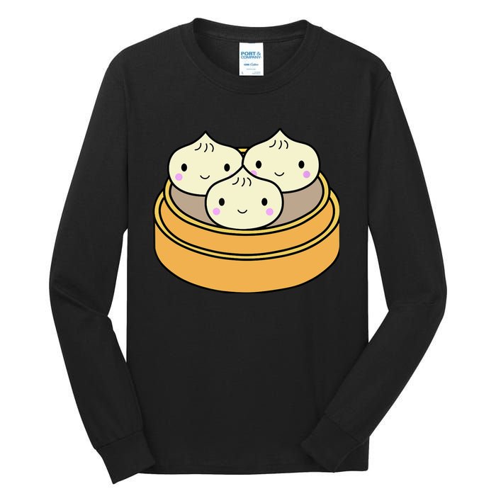 Cute Kawaii Dim Sum Dumplings Pork Bun Gift Idea For Foodie Tall Long Sleeve T-Shirt