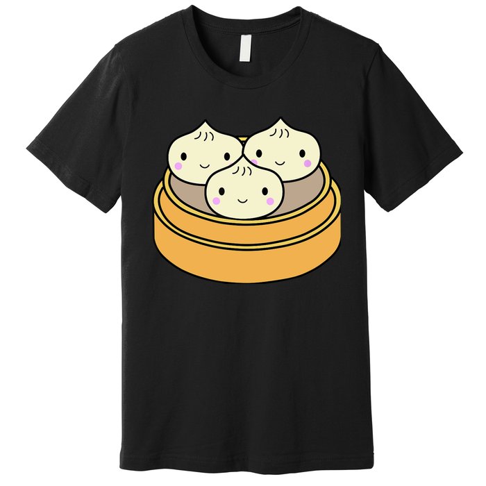 Cute Kawaii Dim Sum Dumplings Pork Bun Gift Idea For Foodie Premium T-Shirt