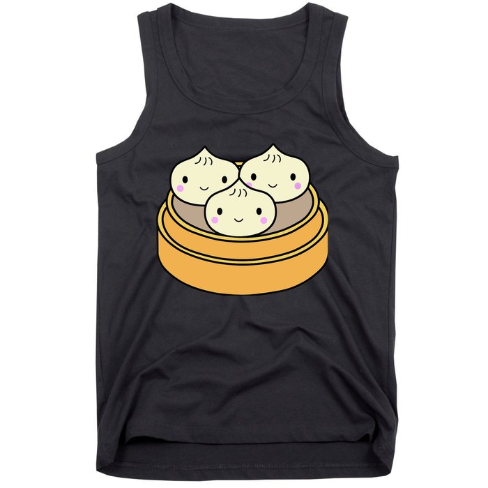 Cute Kawaii Dim Sum Dumplings Pork Bun Gift Idea For Foodie Tank Top