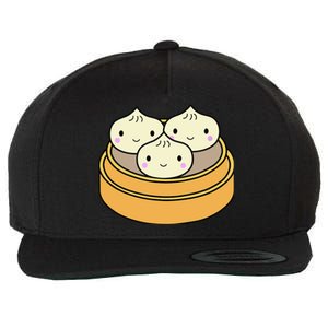 Cute Kawaii Dim Sum Dumplings Pork Bun Gift Idea For Foodie Wool Snapback Cap