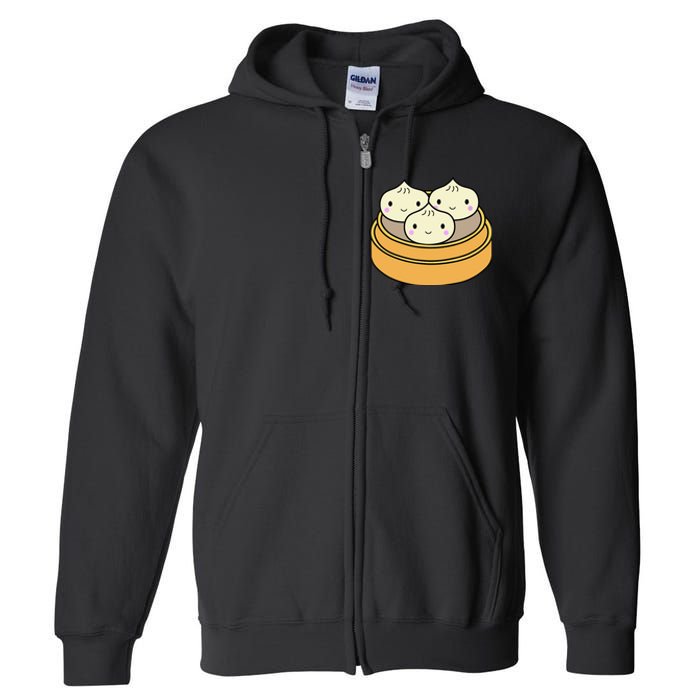 Cute Kawaii Dim Sum Dumplings Pork Bun Gift Idea For Foodie Full Zip Hoodie