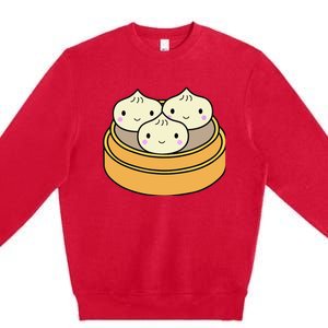 Cute Kawaii Dim Sum Dumplings Pork Bun Gift Idea For Foodie Premium Crewneck Sweatshirt