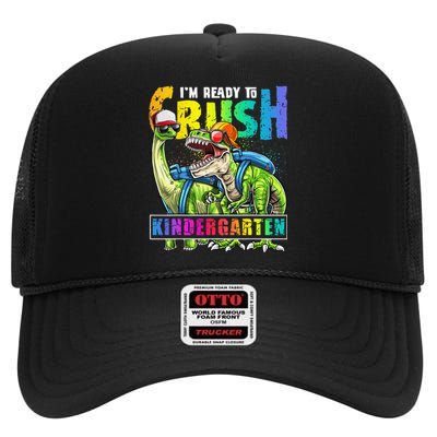 Crush Kindergarten Dinosaur Backpack Back To School High Crown Mesh Back Trucker Hat