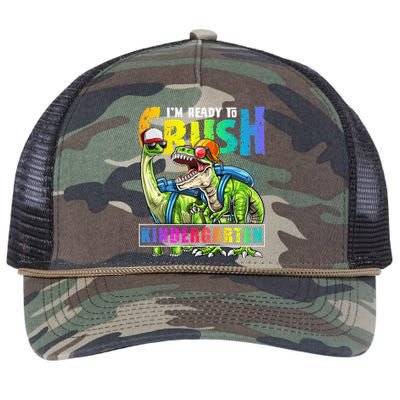 Crush Kindergarten Dinosaur Backpack Back To School Retro Rope Trucker Hat Cap