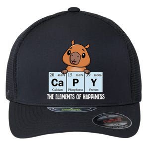 Cute Kawaii Elements Of Happiness Capybara Flexfit Unipanel Trucker Cap