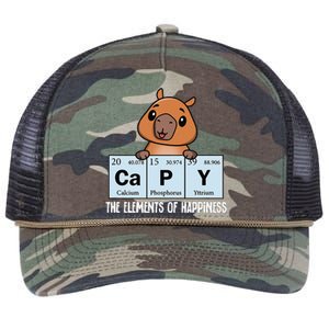 Cute Kawaii Elements Of Happiness Capybara Retro Rope Trucker Hat Cap