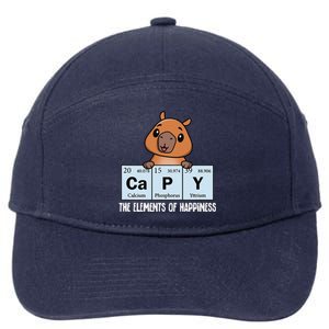 Cute Kawaii Elements Of Happiness Capybara 7-Panel Snapback Hat