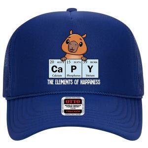 Cute Kawaii Elements Of Happiness Capybara High Crown Mesh Back Trucker Hat