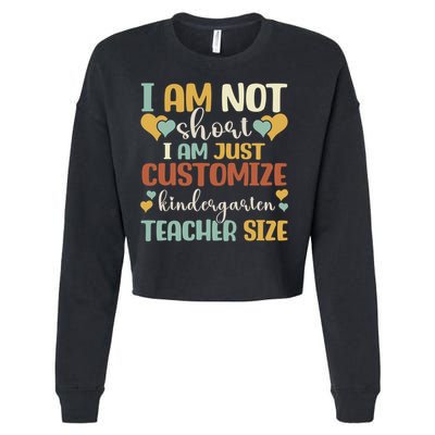 Custom Kindergarten End Of The Year Kindergarten Teacher Gift Cropped Pullover Crew