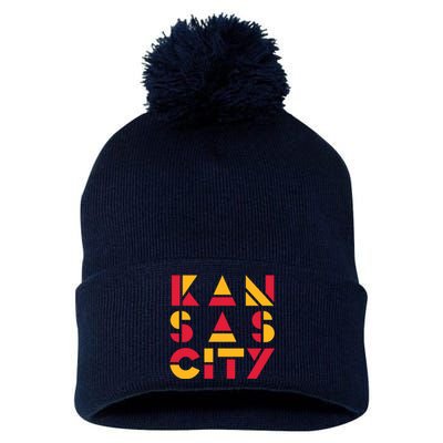 Cool Kansas Football Pom Pom 12in Knit Beanie