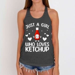 Cool Ketchup For Girls Kids Women Tomato Catsup Sauce Foodie Women's Knotted Racerback Tank