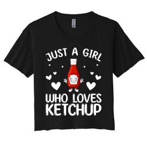 Cool Ketchup For Girls Kids Women Tomato Catsup Sauce Foodie Women's Crop Top Tee