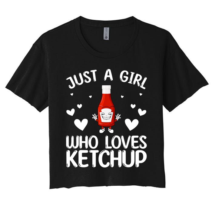 Cool Ketchup For Girls Kids Women Tomato Catsup Sauce Foodie Women's Crop Top Tee