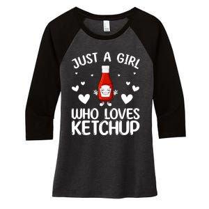 Cool Ketchup For Girls Kids Women Tomato Catsup Sauce Foodie Women's Tri-Blend 3/4-Sleeve Raglan Shirt