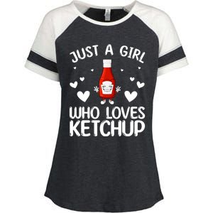 Cool Ketchup For Girls Kids Women Tomato Catsup Sauce Foodie Enza Ladies Jersey Colorblock Tee