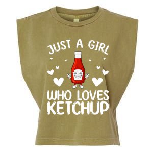 Cool Ketchup For Girls Kids Women Tomato Catsup Sauce Foodie Garment-Dyed Women's Muscle Tee