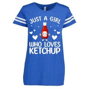 Cool Ketchup For Girls Kids Women Tomato Catsup Sauce Foodie Enza Ladies Jersey Football T-Shirt