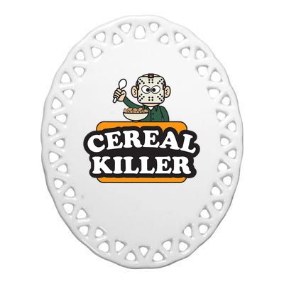 Cereal Killer Food Pun Humor Costume Funny Halloween Ceramic Oval Ornament