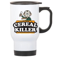 Cereal Killer Food Pun Humor Costume Funny Halloween Stainless Steel Travel Mug