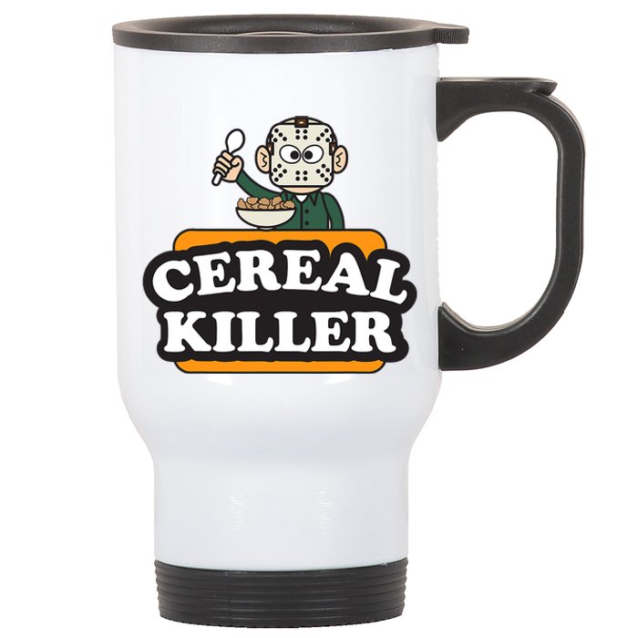 Cereal Killer Food Pun Humor Costume Funny Halloween Stainless Steel Travel Mug