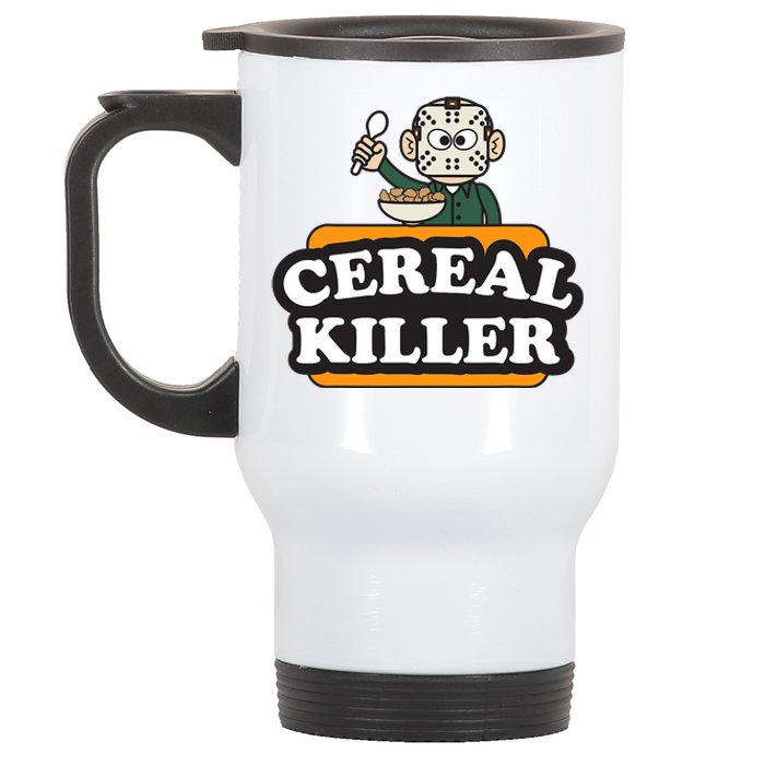 Cereal Killer Food Pun Humor Costume Funny Halloween Stainless Steel Travel Mug