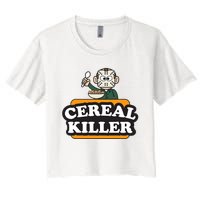 Cereal Killer Food Pun Humor Costume Funny Halloween Women's Crop Top Tee