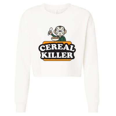 Cereal Killer Food Pun Humor Costume Funny Halloween Cropped Pullover Crew