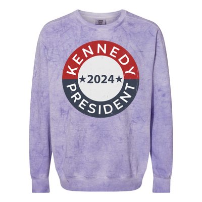 Cool Kennedy For President 2024 Vintage Stars Circle Colorblast Crewneck Sweatshirt