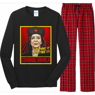 Comrade Kamala Funny Anti Harris Long Sleeve Pajama Set