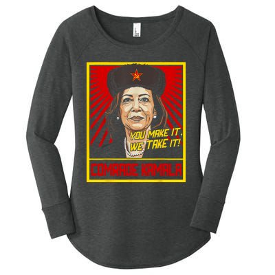 Comrade Kamala Funny Anti Harris Women's Perfect Tri Tunic Long Sleeve Shirt