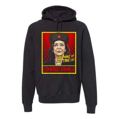 Comrade Kamala Funny Anti Harris Premium Hoodie