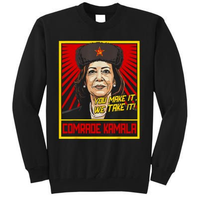 Comrade Kamala Funny Anti Harris Tall Sweatshirt