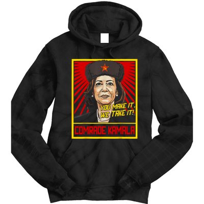 Comrade Kamala Funny Anti Harris Tie Dye Hoodie