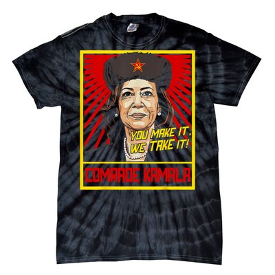 Comrade Kamala Funny Anti Harris Tie-Dye T-Shirt